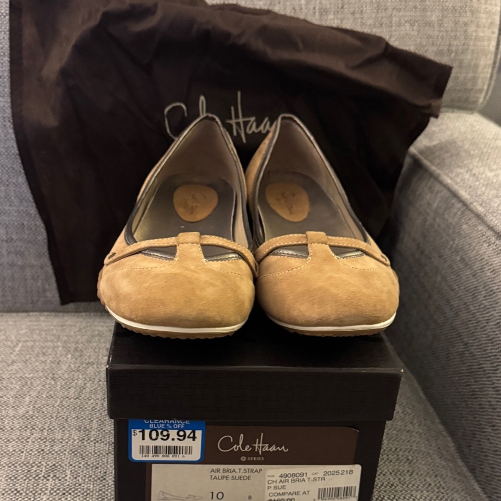 Cole Haan Women's Taupe Suede Flats